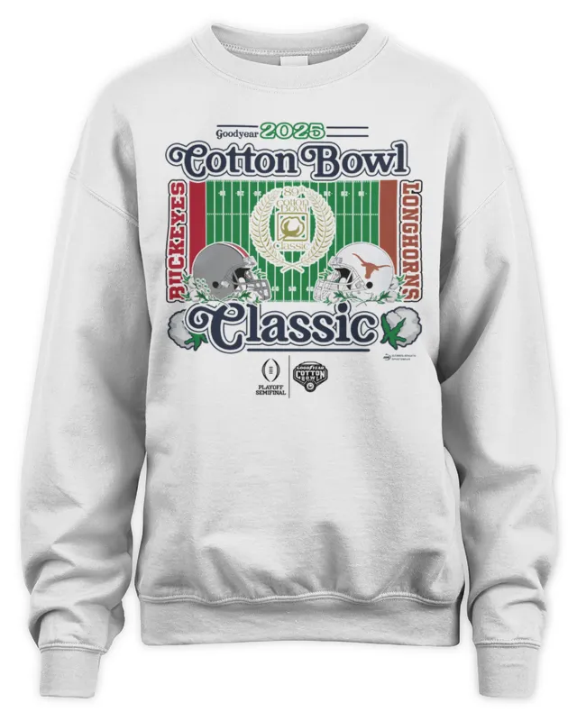 New Ohio State vs Texas 2025 Goodyear 89TH Cotton Bowl Classic Helmet Sweatshirt