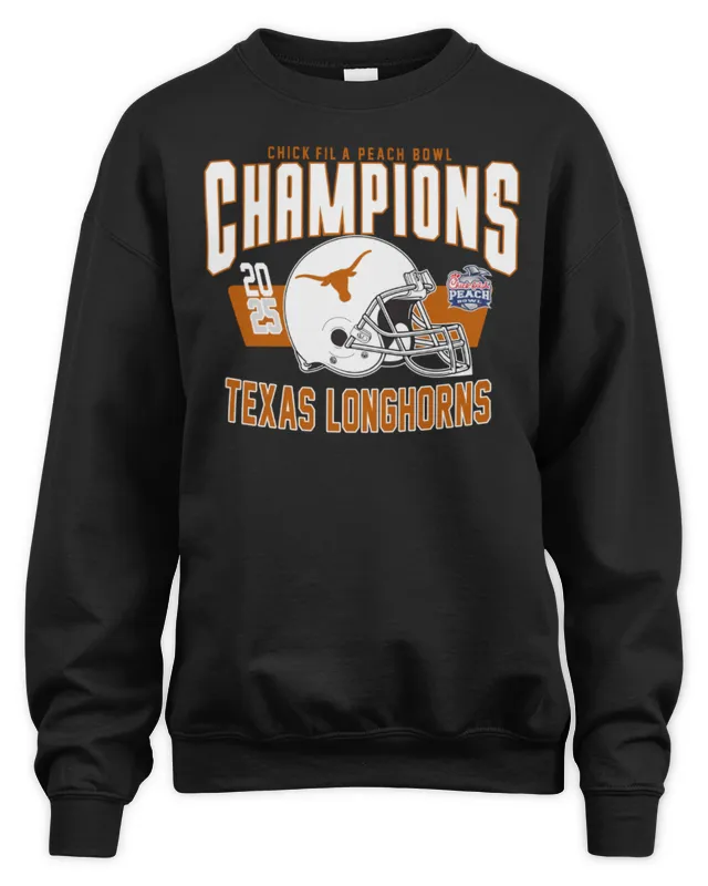 New Texas Football 2025 Chick-Fil-A Peach Bowl Game Champions Logo Sweatshirt