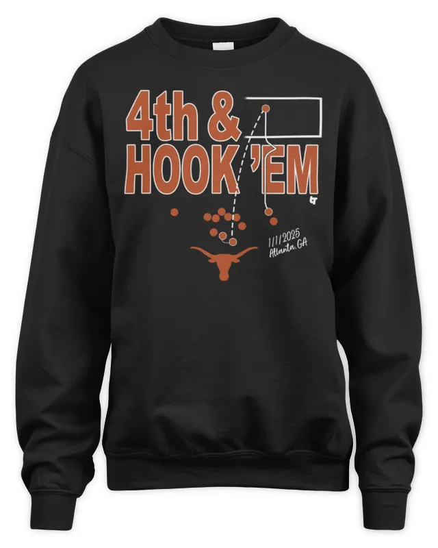 New Texas Longhorns 4Th & Hook ‘Em Jan 1 2025 Logo Sweatshirt