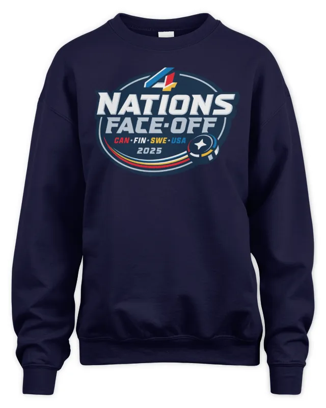 New Nhl 2025 4 Nations Face-Off Logo Navy Sweatshirt
