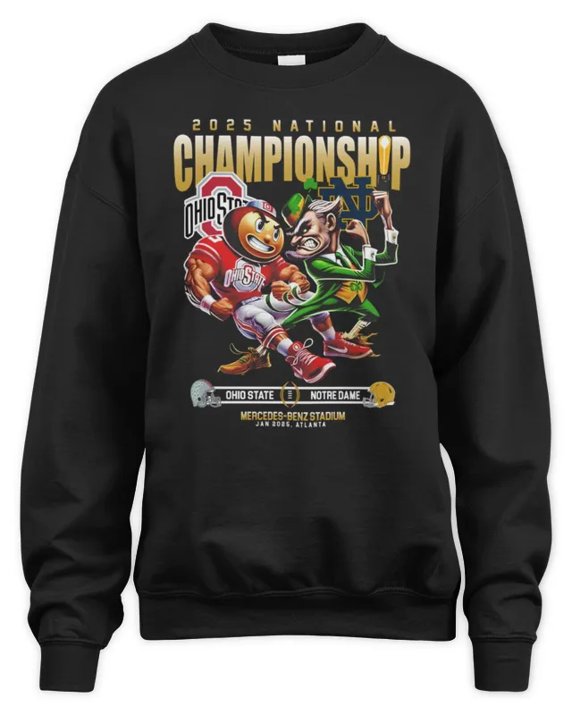 New Ohio State Beat Notre Dame Mascots 2025 National Championship Logo Sweatshirt