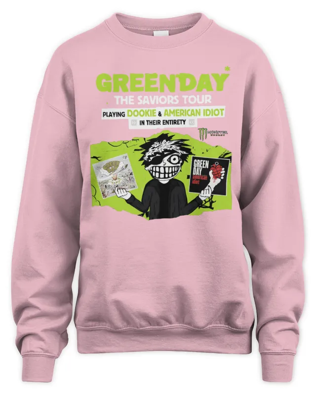 Green Day The Saviors Tour Playing Dookie And American Idiot In Their Entirety All Over Print Sweatshirt
