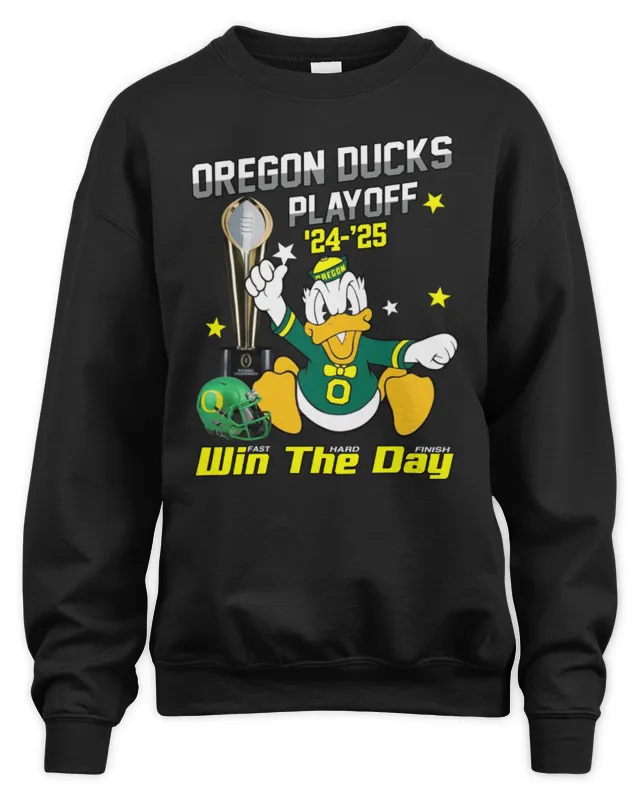 New Oregon Ducks Playoff 24-25 Win The Day Green Sweatshirt