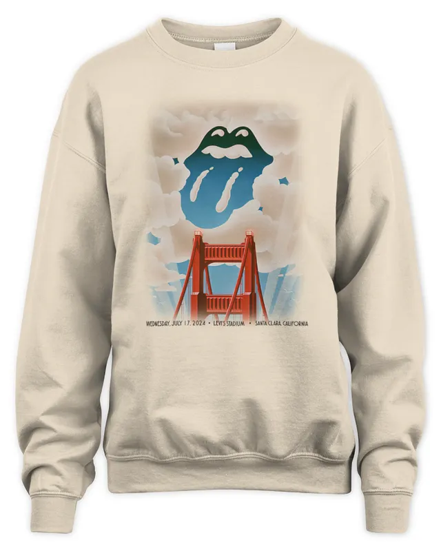 New The Rolling Stones Shop The Show At Levi Stadium On July 17 Golden Gate Bridge Artwork Santa Clara, Ca Sweatshirt