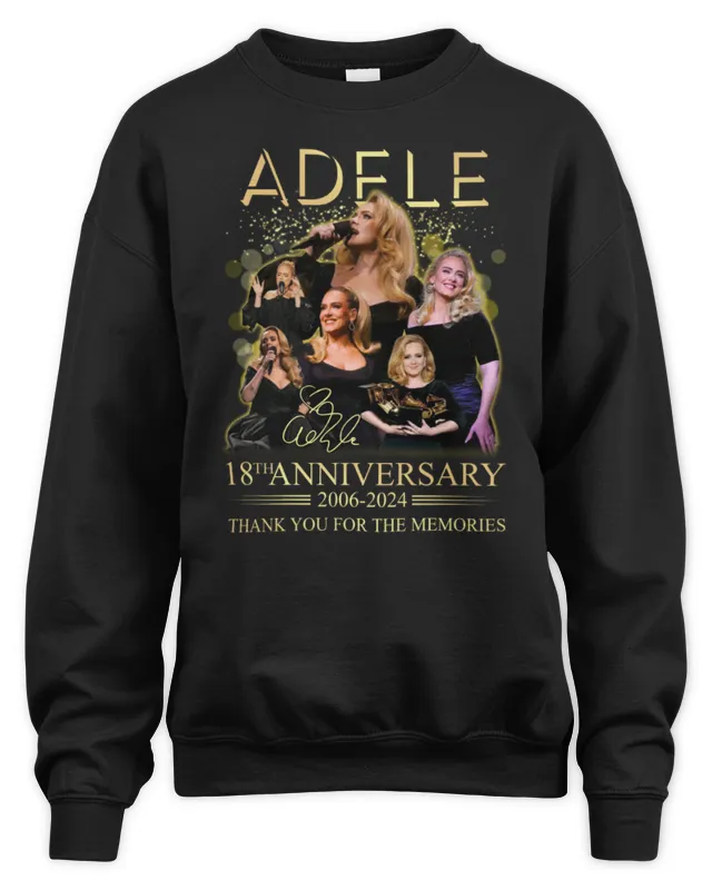 New Adele Merch 18Th Anniversary 2006- Thank You For The Memories Signature Sweatshirt