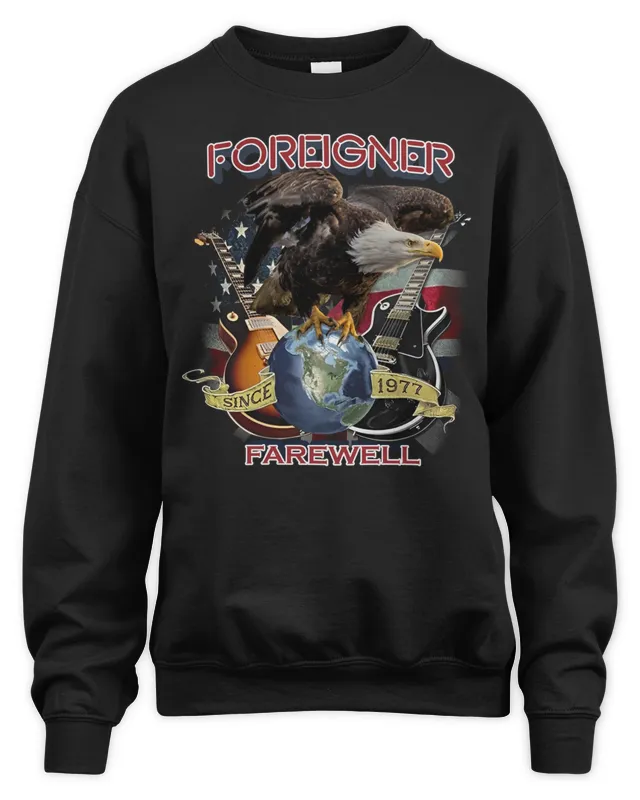 New Foreigner Merch Eagle Raglan Farewell Sweatshirt