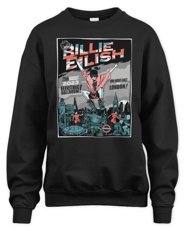 Billie Eilish Merch One Night Only In London Poster Sweatshirt