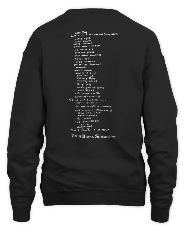 Zach Bryan merch Summertime BIues Black Sweatshirt