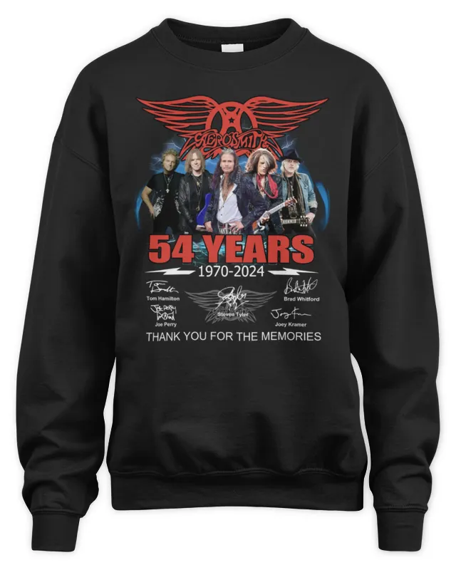Official Aerosmith 54 Years Of Rock And Memories Thank You Sweatshirt