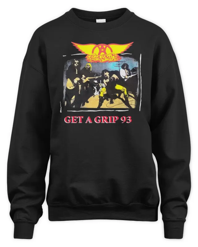 Aerosmith Merch Get A Grip 93 Black Sweatshirt