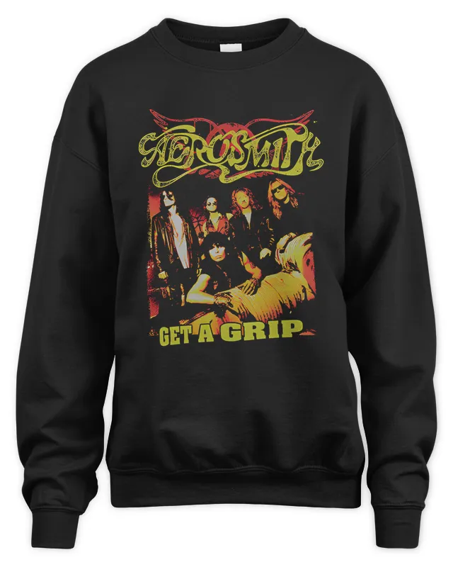 Aerosmith Merch Store Get A Grip Black Sweatshirt