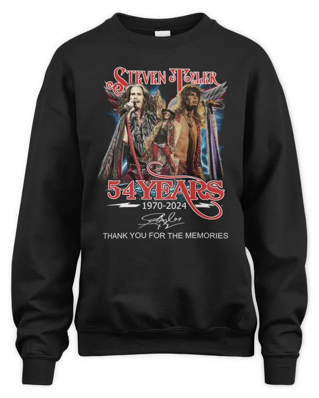Official Steven Tyler 54 Years 1970- Thank You For The Memories Sweatshirt
