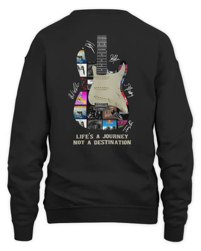 Aerosmith 54th Anniversary 1970- Thank You For The Memories Life A Journey Not A Destination Black Sweatshirt
