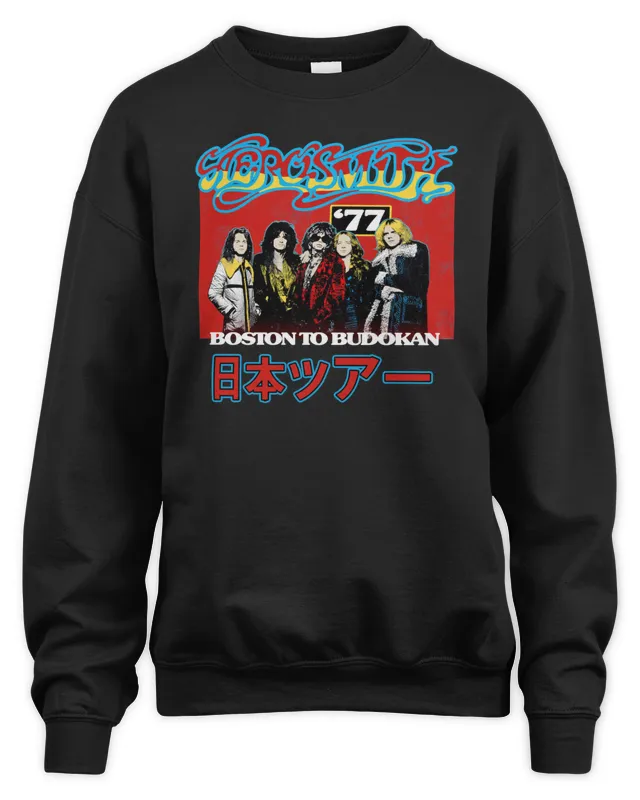 Aerosmith Band Merch Boston To Budokan Graphic Sweatshirt