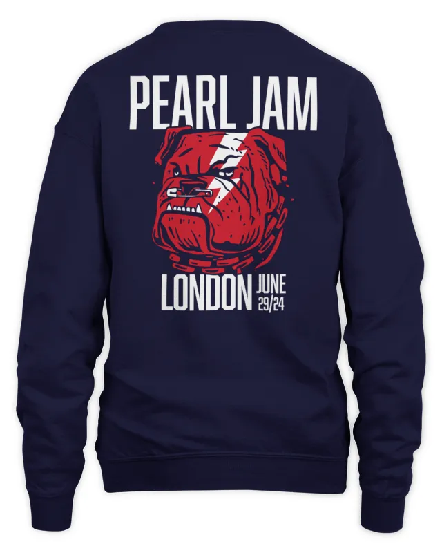 New Pearl Jam Merch London June 29 Navy Sweatshirt