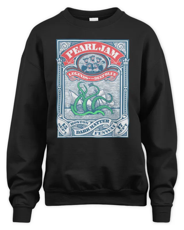 New Pearl Jam Merch Sept 15-17, For Boston, MA Art By Ames Bros Poster Sweatshirt