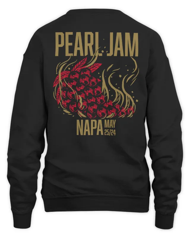 New Pearl Jam Official Merch Napa Valley, Ca World Tour May 25, Sweatshirt