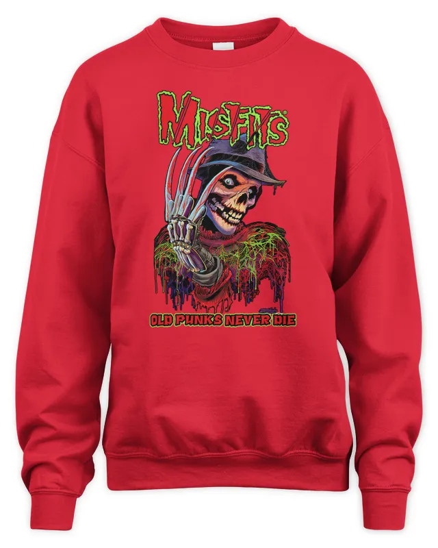 New Misfits Old Punks Never Die Red Version s Sweatshirt