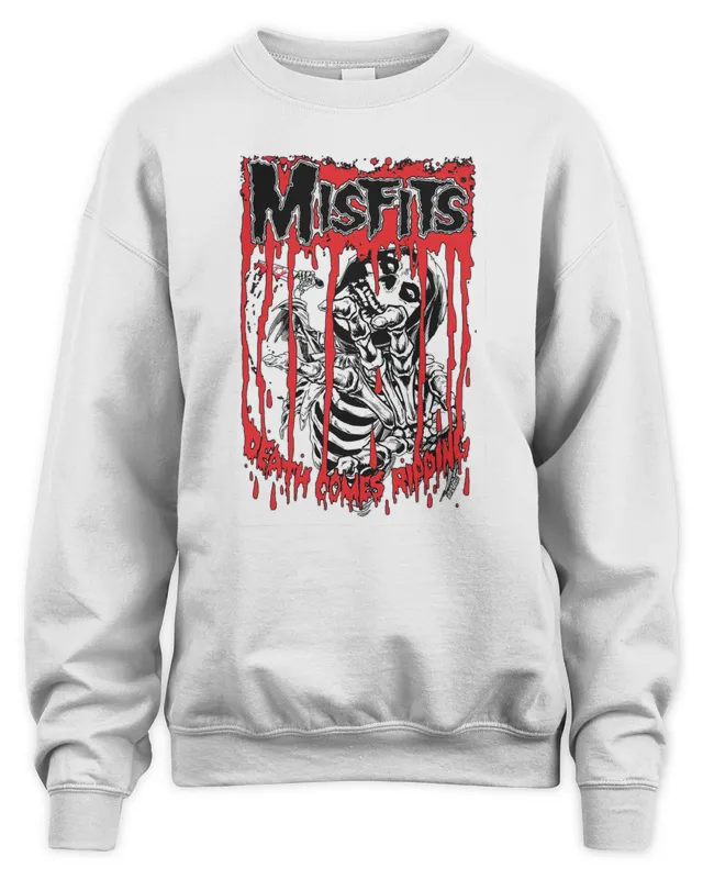 New Misfits Death Comes Ripping White Sweatshirt