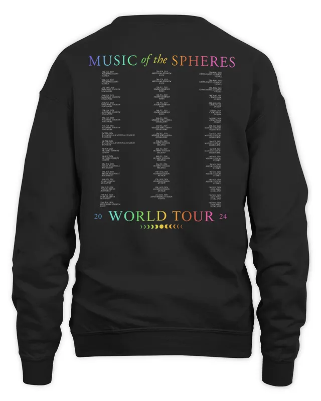 New Coldplay Merch Helsinki July Music Of The Spheres Tour Black Sweatshirt