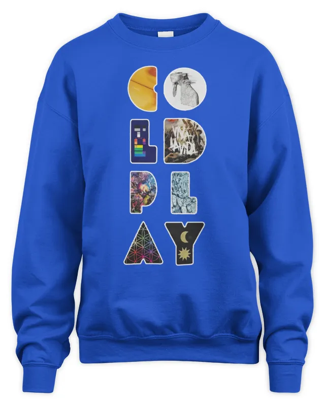 New Coldplay Merch Album Letters Sweatshirt