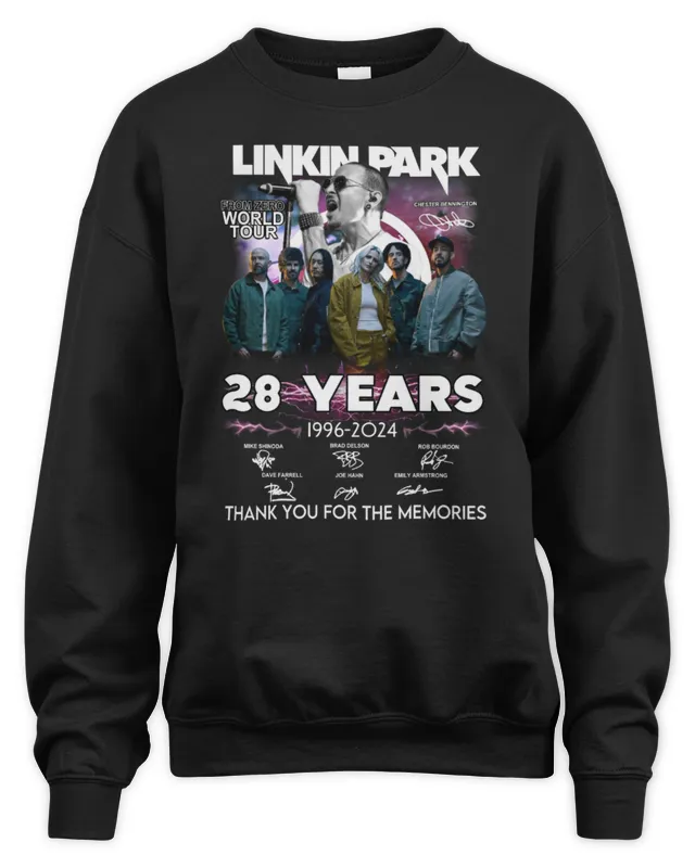 Linkin Park 28 Years 1996- Signature Thank You For The Memories Unisex Sweatshirt