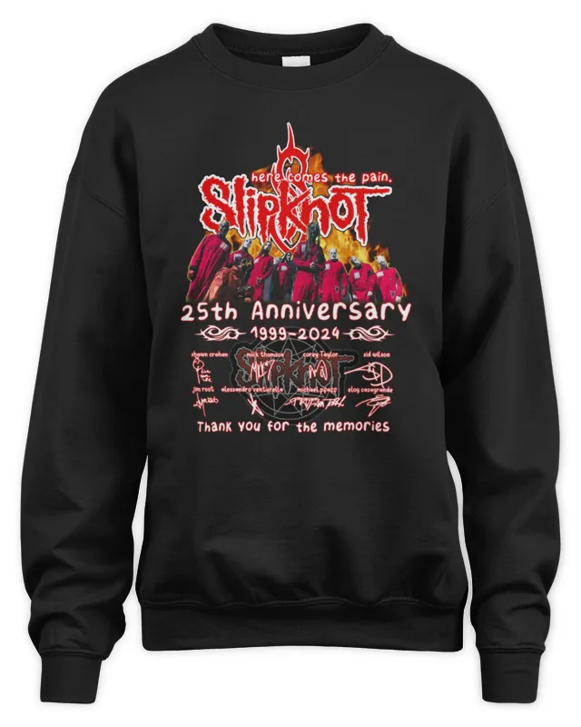 Official Slipknot Here Comes The Pain 25th Anniversary For The Memories 1999- Sweatshirt