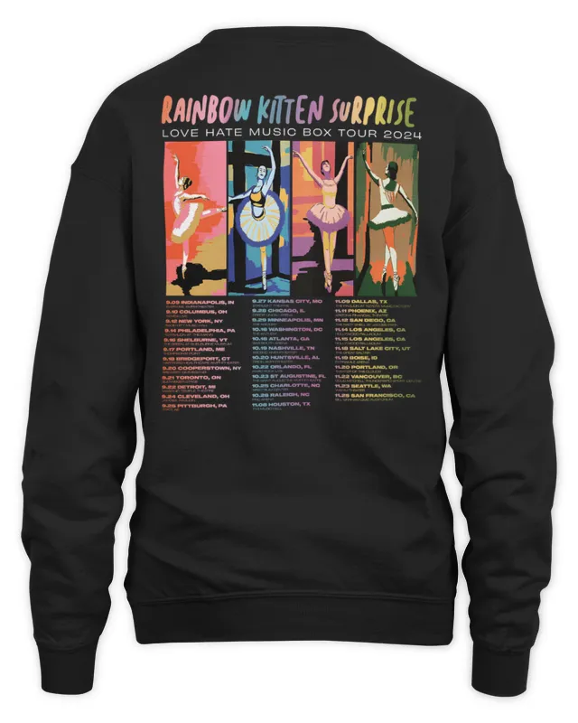 Love Hate Music Box Tour Rainbow Kitten Surprises Sweatshirt