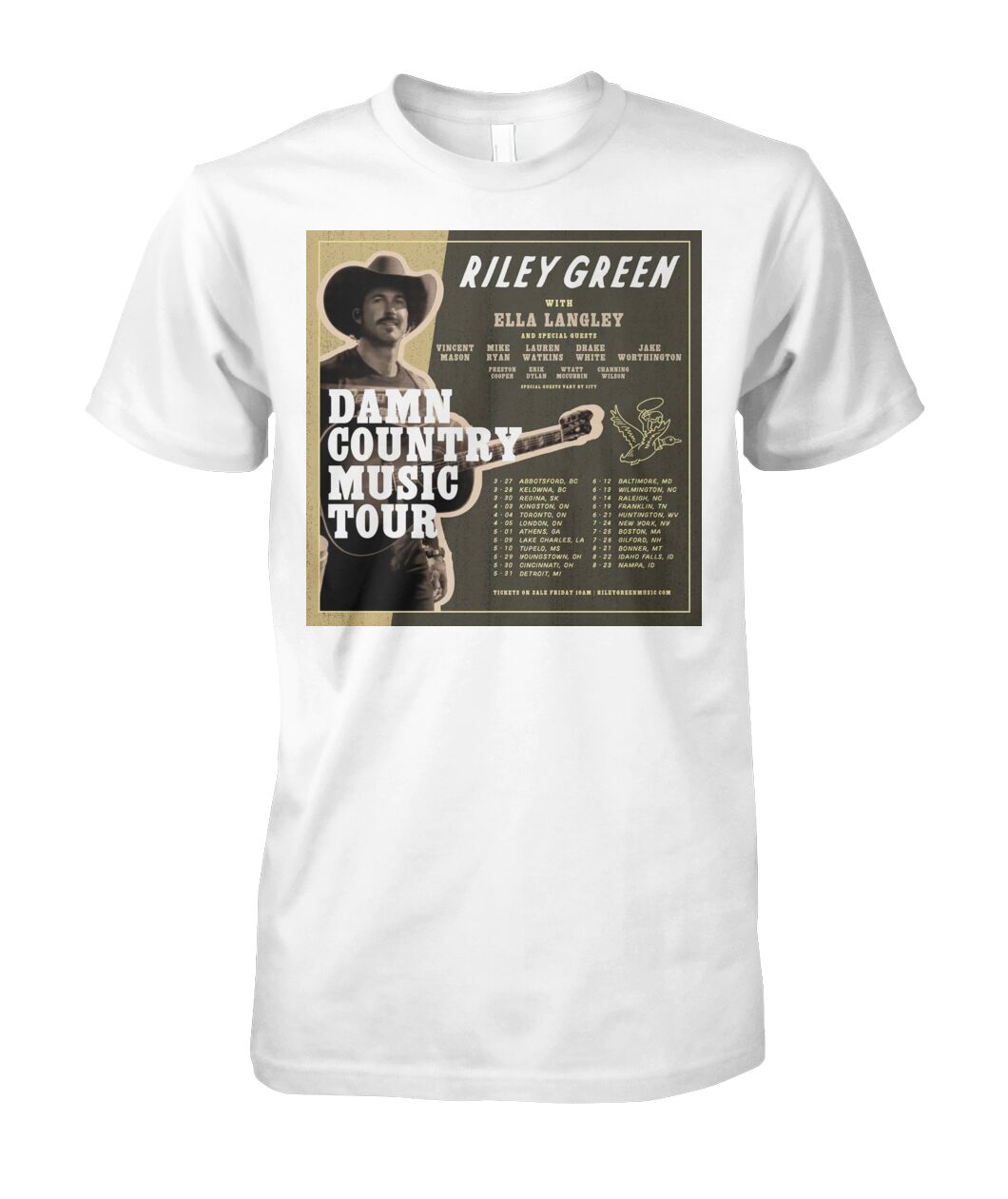 New Riley Green Damn Country Music Tour 2025 Shirt