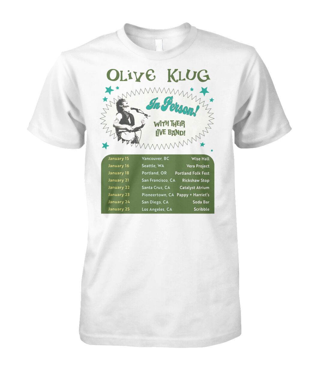 New Olive Klug Tour 2025 T-Shirt