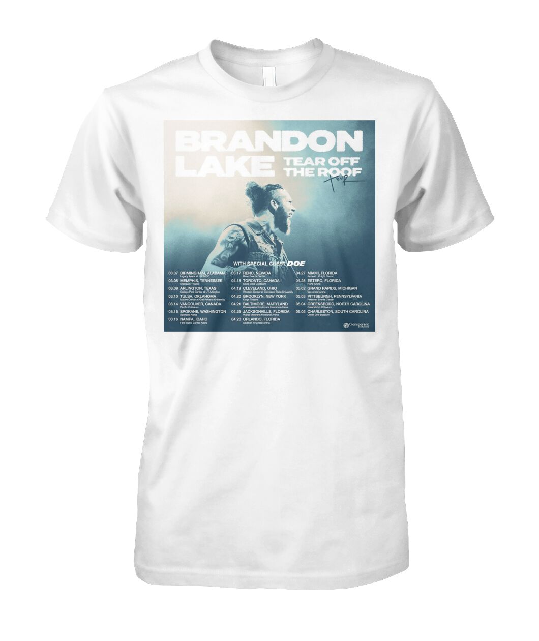 New Brandon Lake Tear Off Roof TourShirt