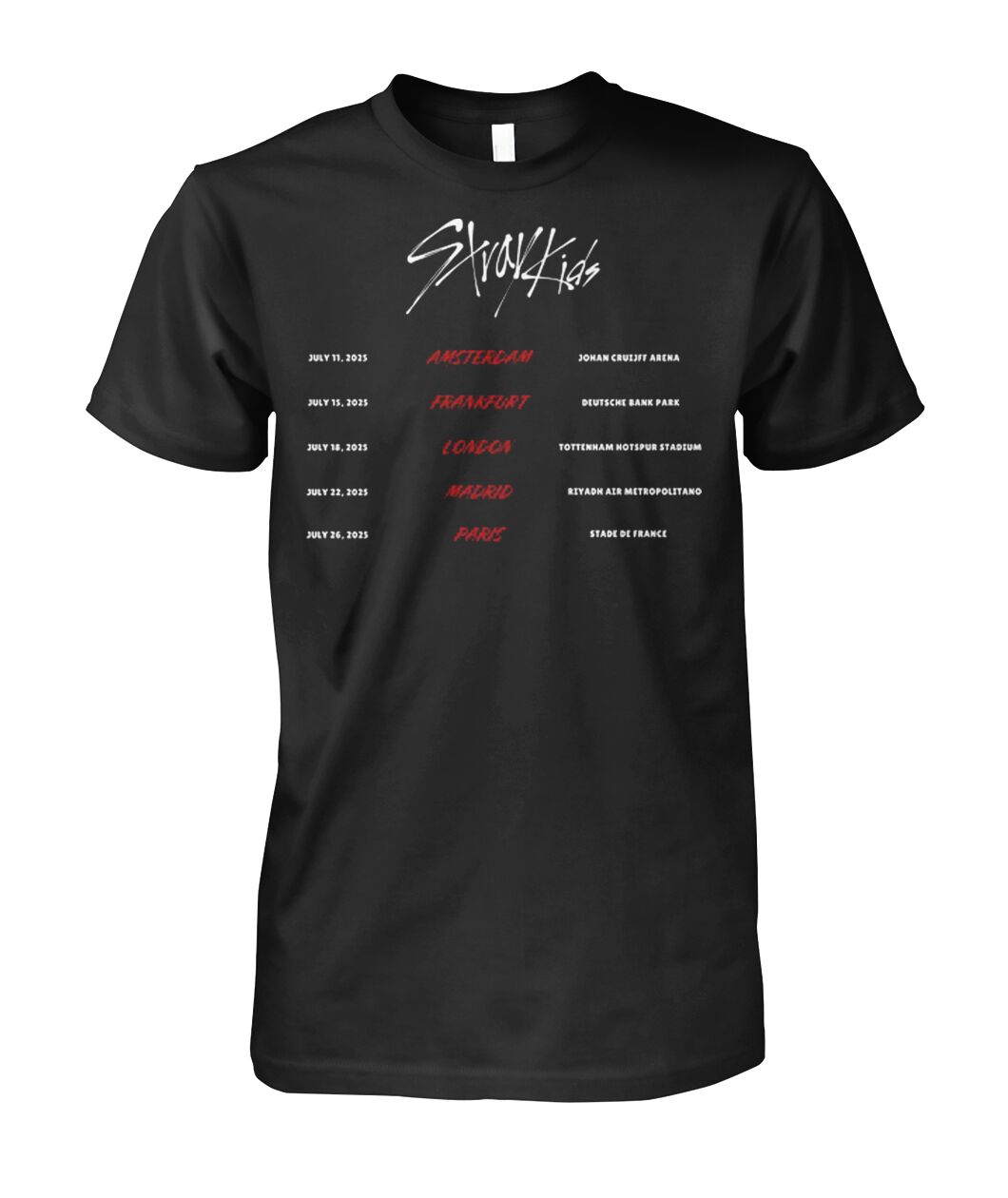 New Stray Kids World Tour 2025 Shirt