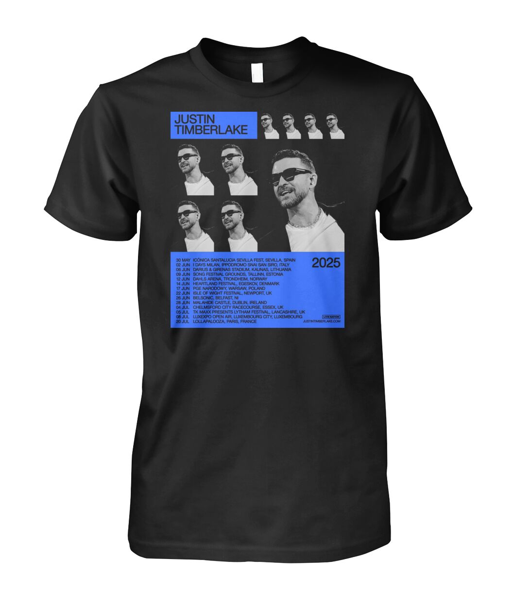 New Justin Timberlake Europe Tour 2025 Shirt