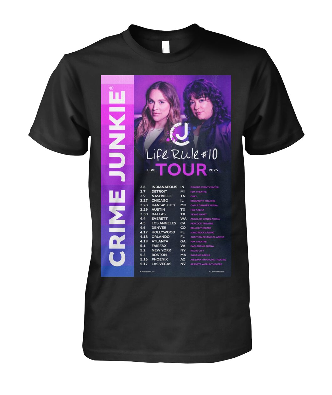 New Crime Junkie Life Rule #10 Tour 2025 Shirt