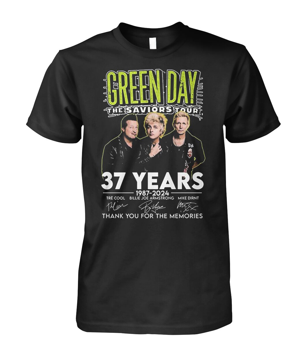 Green Day The Saviors Tour 37 Years 1987-2024 Thank You For The Memories Signatu