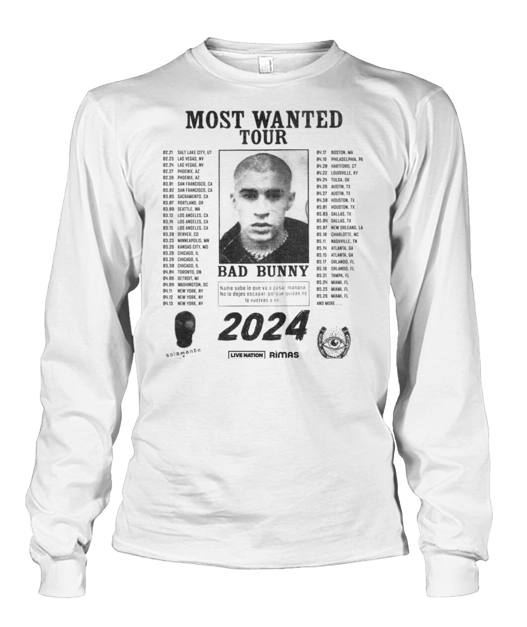 Bad Bunny Most Wanted TourSweatshirt