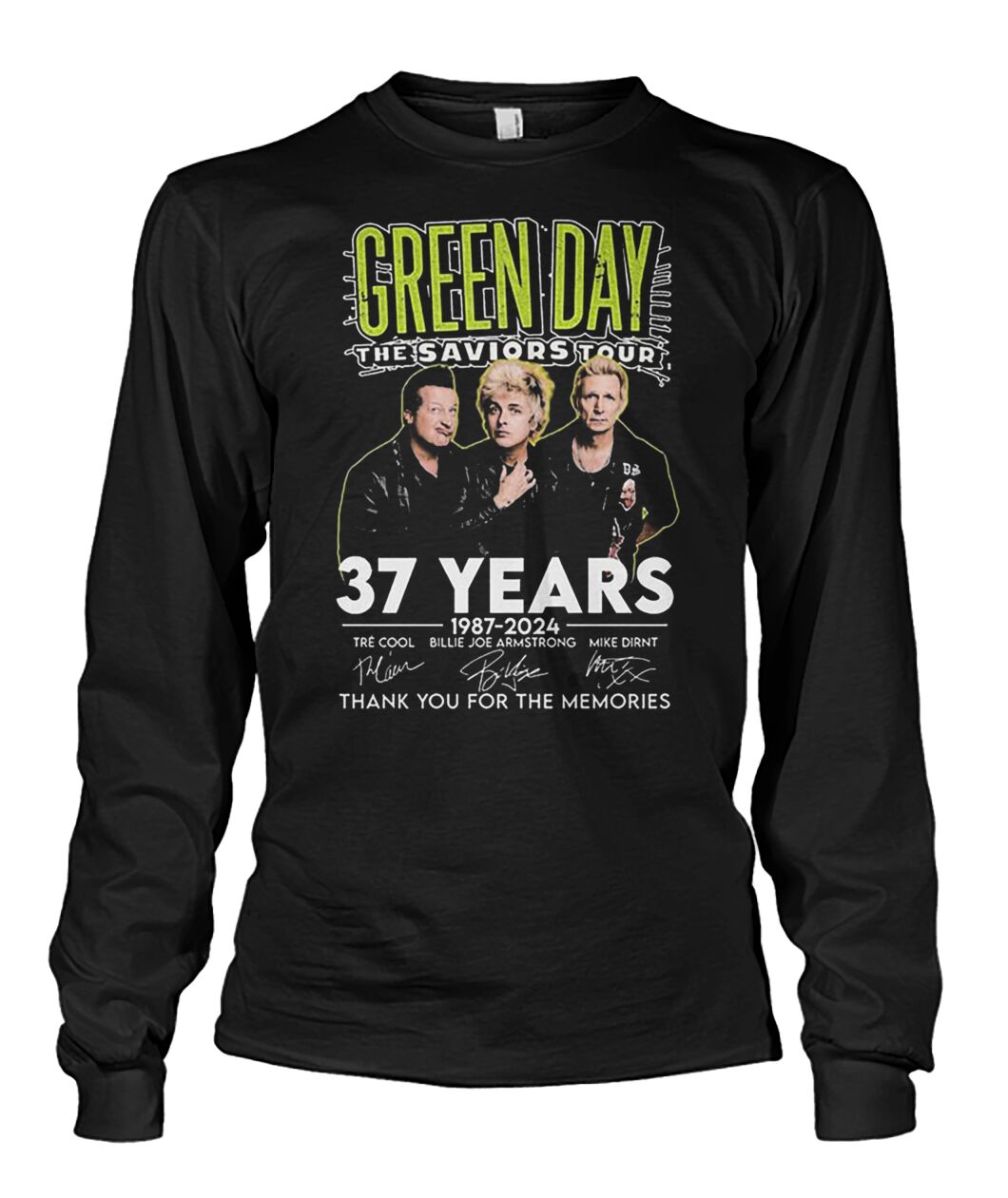 New Green Day The Saviors Tour 37 Years 1987-2024 Thank You For The Memories Signatu