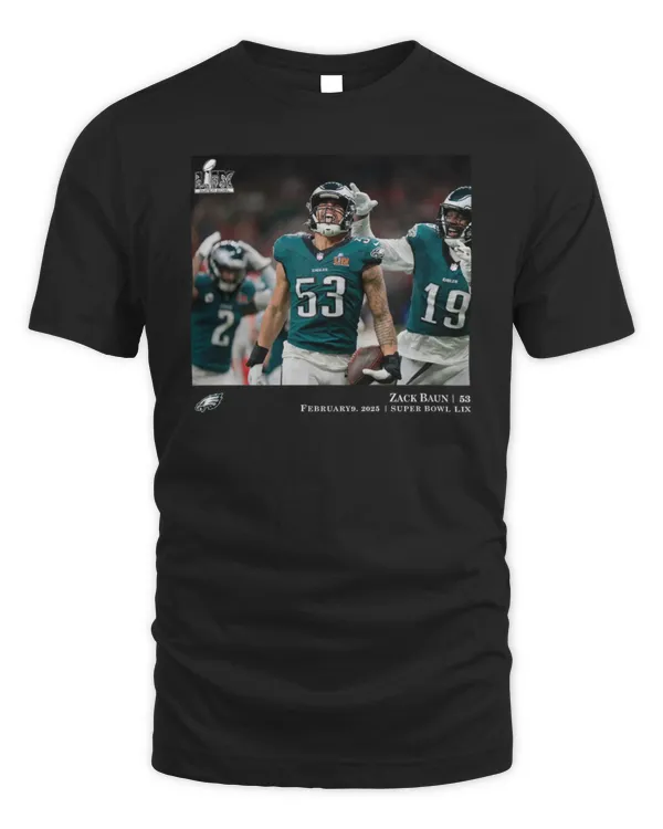 New Eagles SuperBowl Merch NFL Flash Features Super Bowl LIX Champions Zack Baun Hoodie