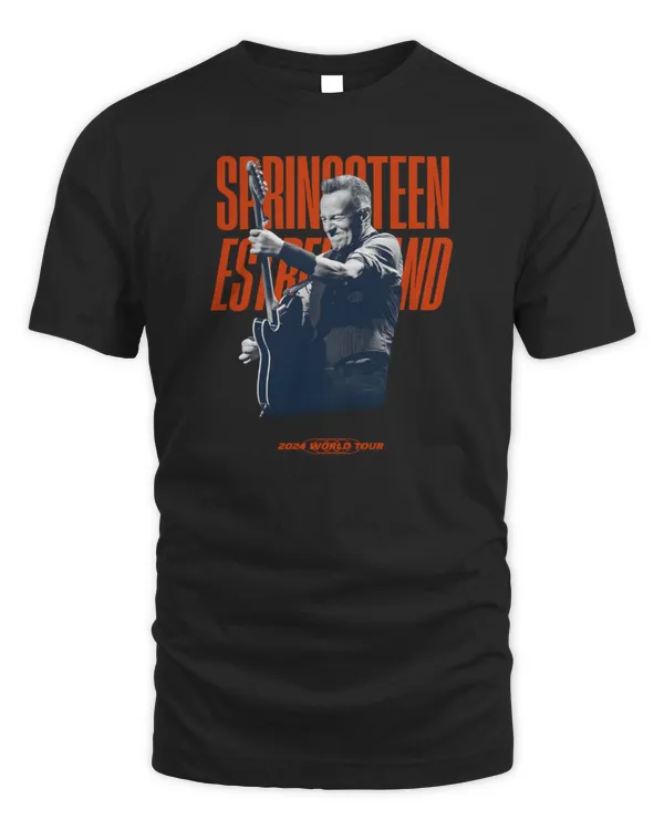 New Bruce Springsteen Store Springsteen & The E-Street Band 2024 World Tour Guitar T-Shirt