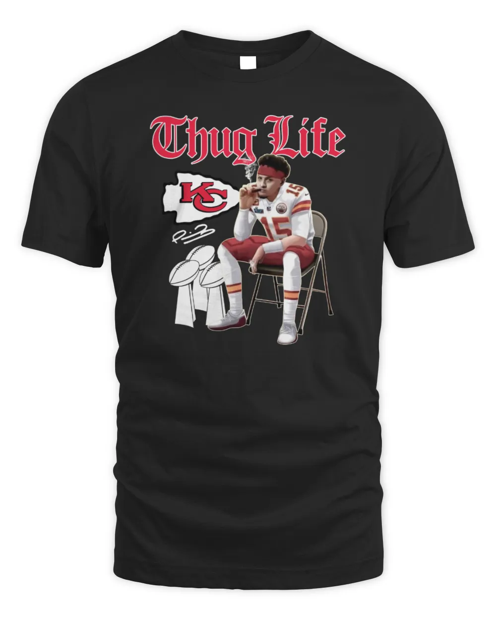 Kc Chiefs Patrick Mahomes Smoking Thug Life Hoodie  Shirt