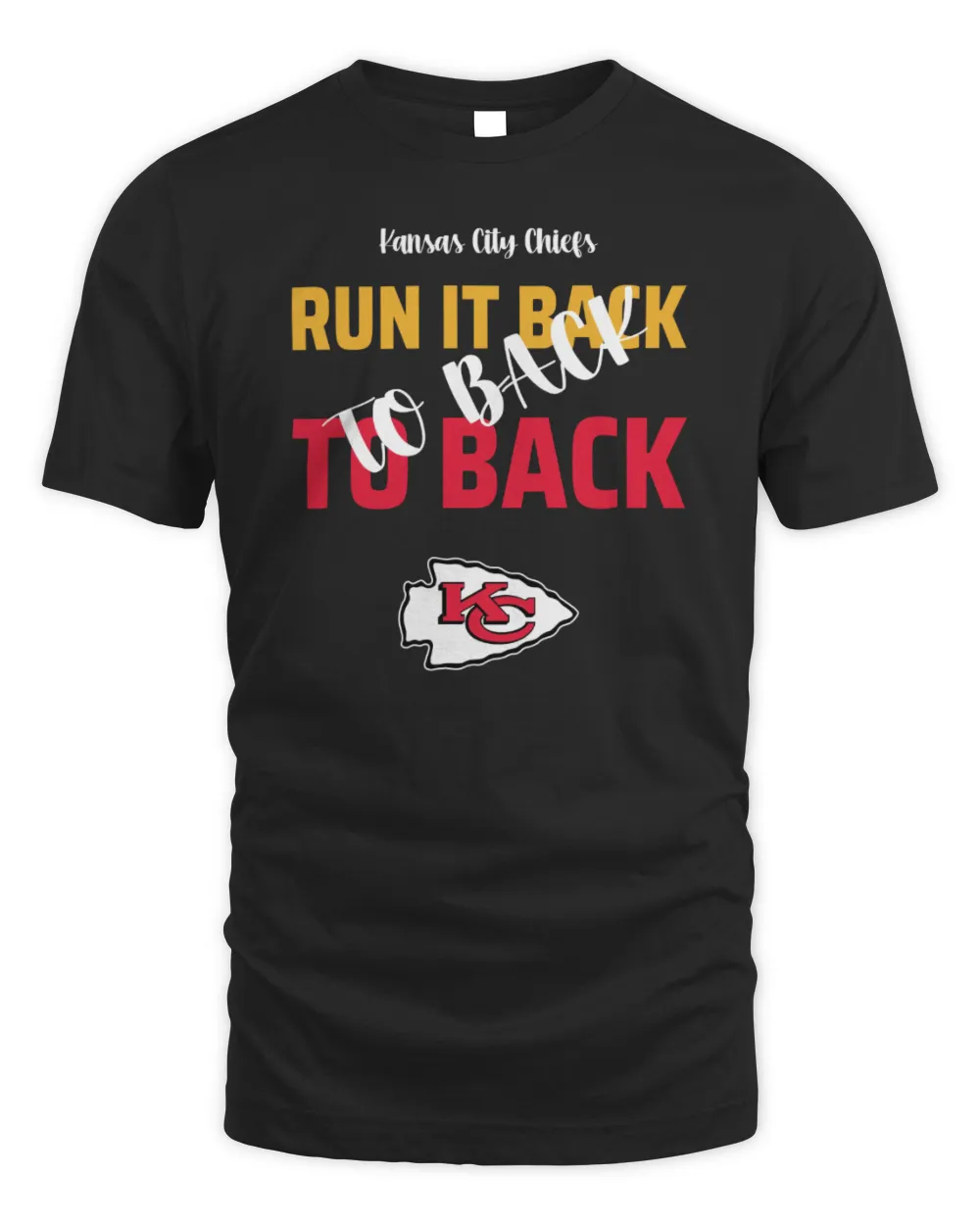 Kansas City Chiefs Run It Back Again Three-Peat Bound Superbowl T-Shirt Black