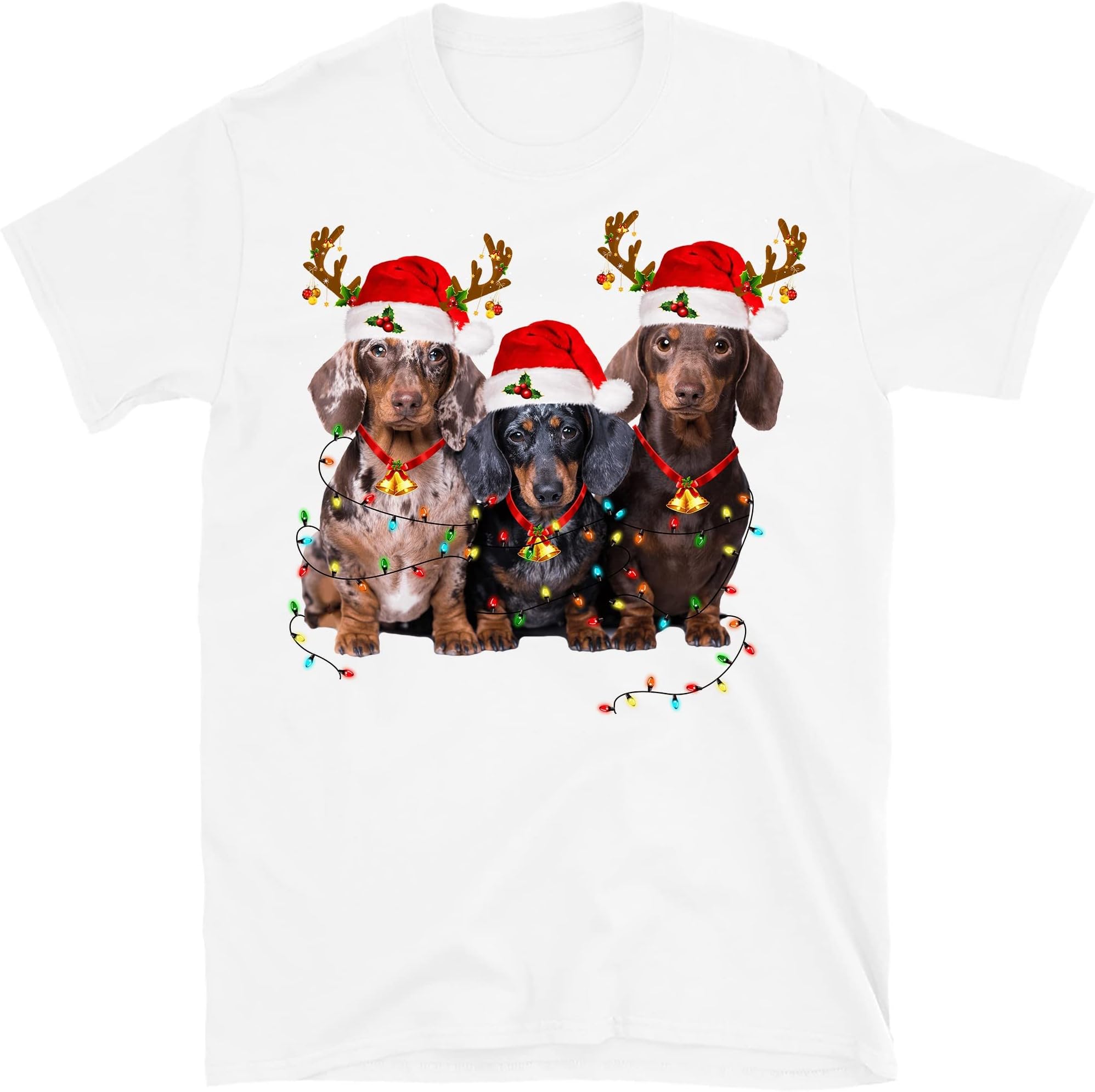 Dachshund Christmas Unisex Shirt, Dog Lover, Dachshund Mom Gift, Funny Dog T Shirt - White 3X-Large