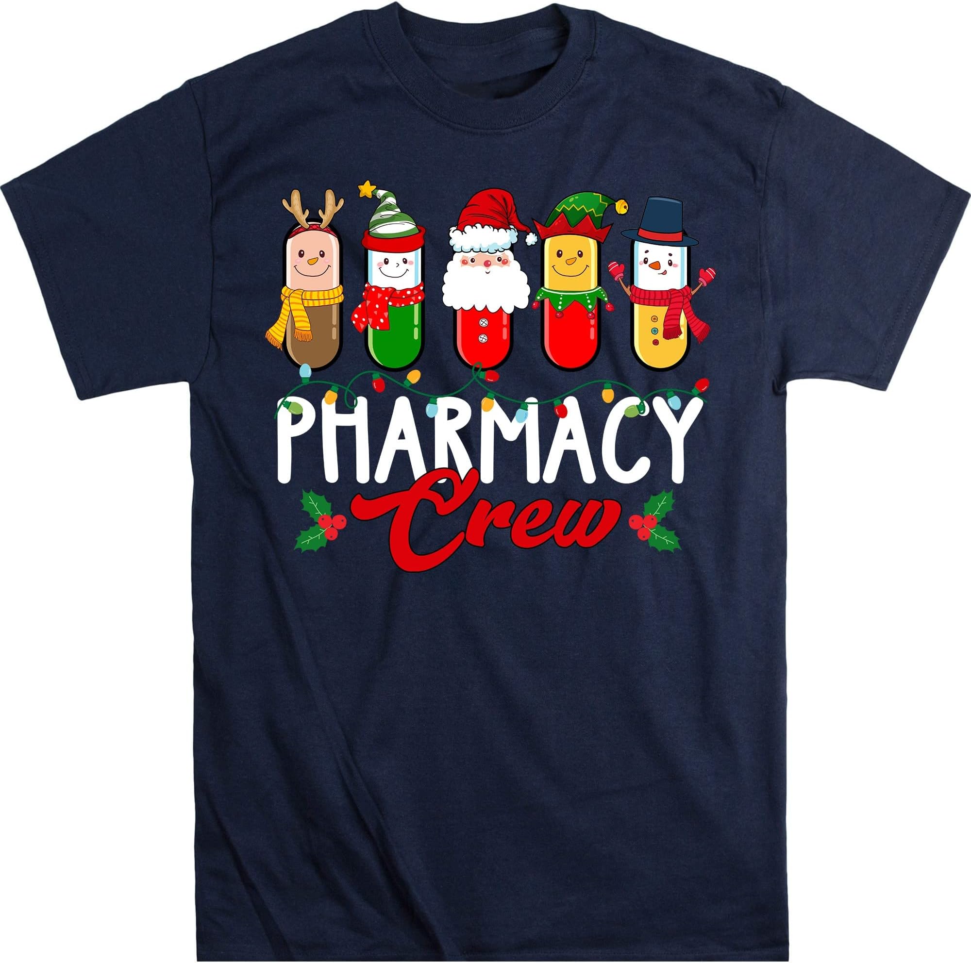 TEEDIYPharmacy Crew Shirt, Pharmacist Shirt, Pharmacy Technician Shirt, Christmas Shirt, Pharmacist Gift, Xmas Shirt - Navy X-Large