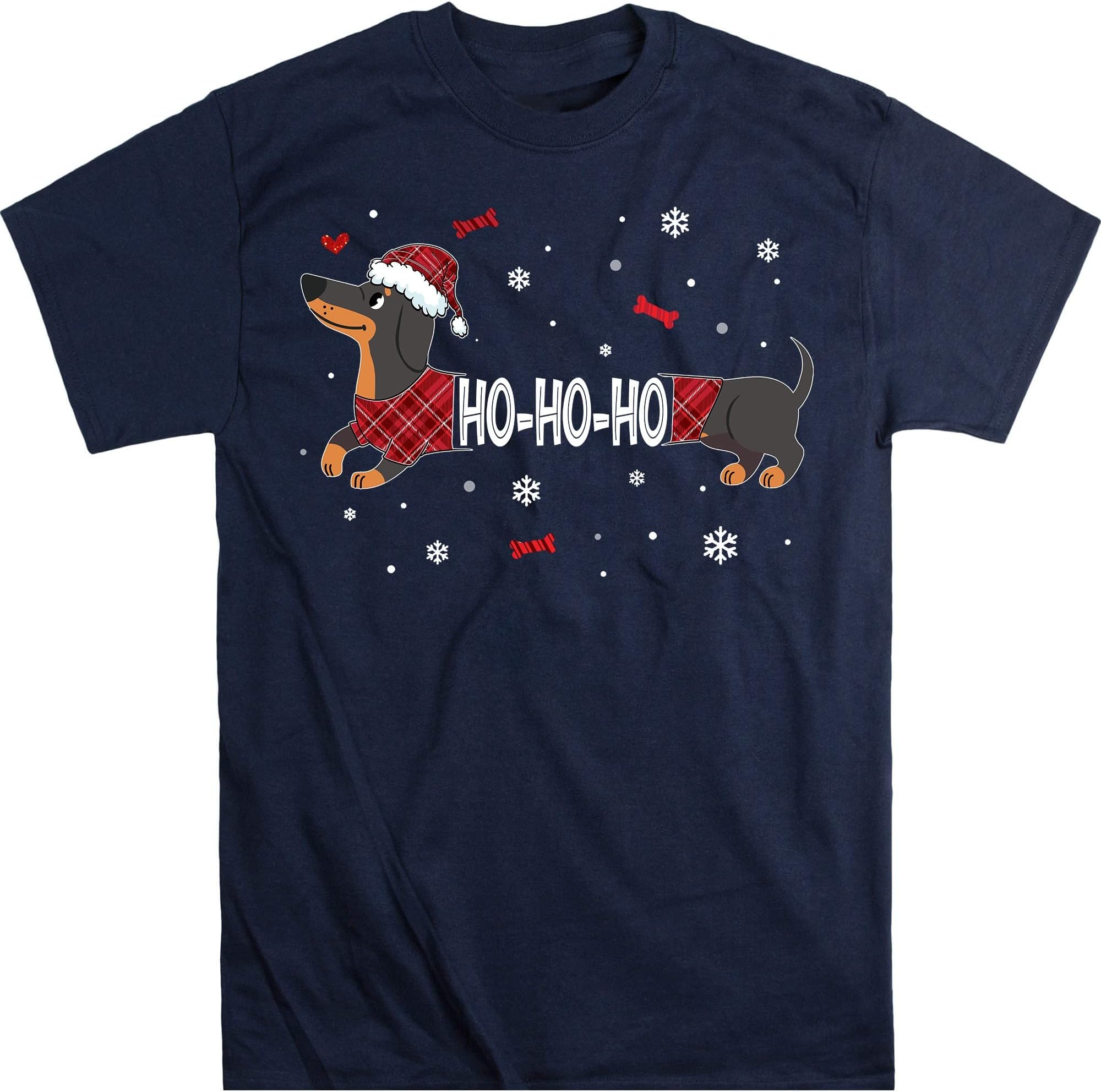 TEEDIYDachshund Christmas Shirt, Funny Cute Santa Reindeer Dachshund Shirt, Dachshund Lover Shirt, Dog Lover - Navy 3X-Large