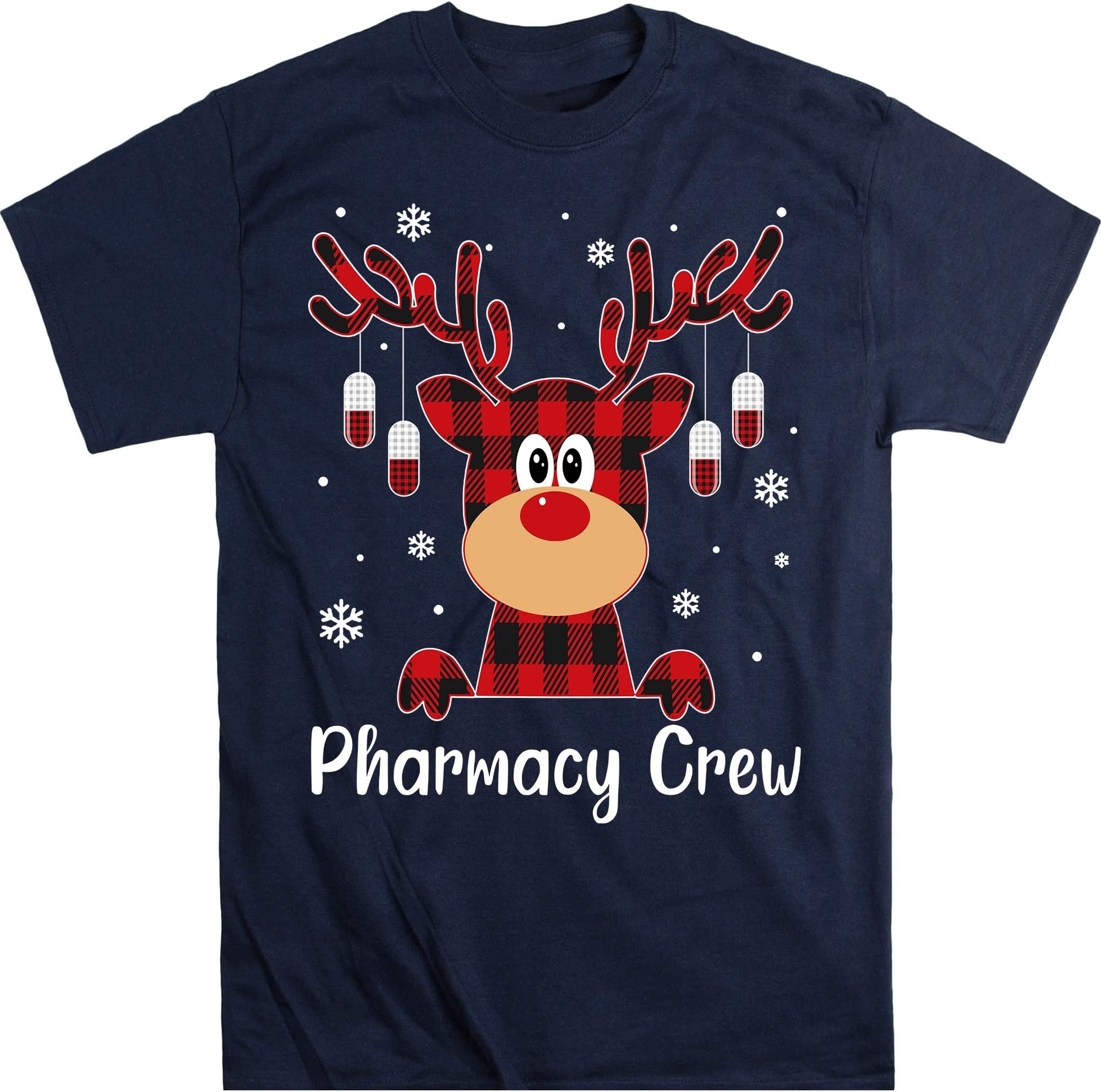 TEEDIYPharmacy Crew Shirt, Pharmacist Shirt, Pharmacy Technician Shirt, Christmas Shirt, Pharmacist Gift, Xmas Shirt - Navy XX-Large