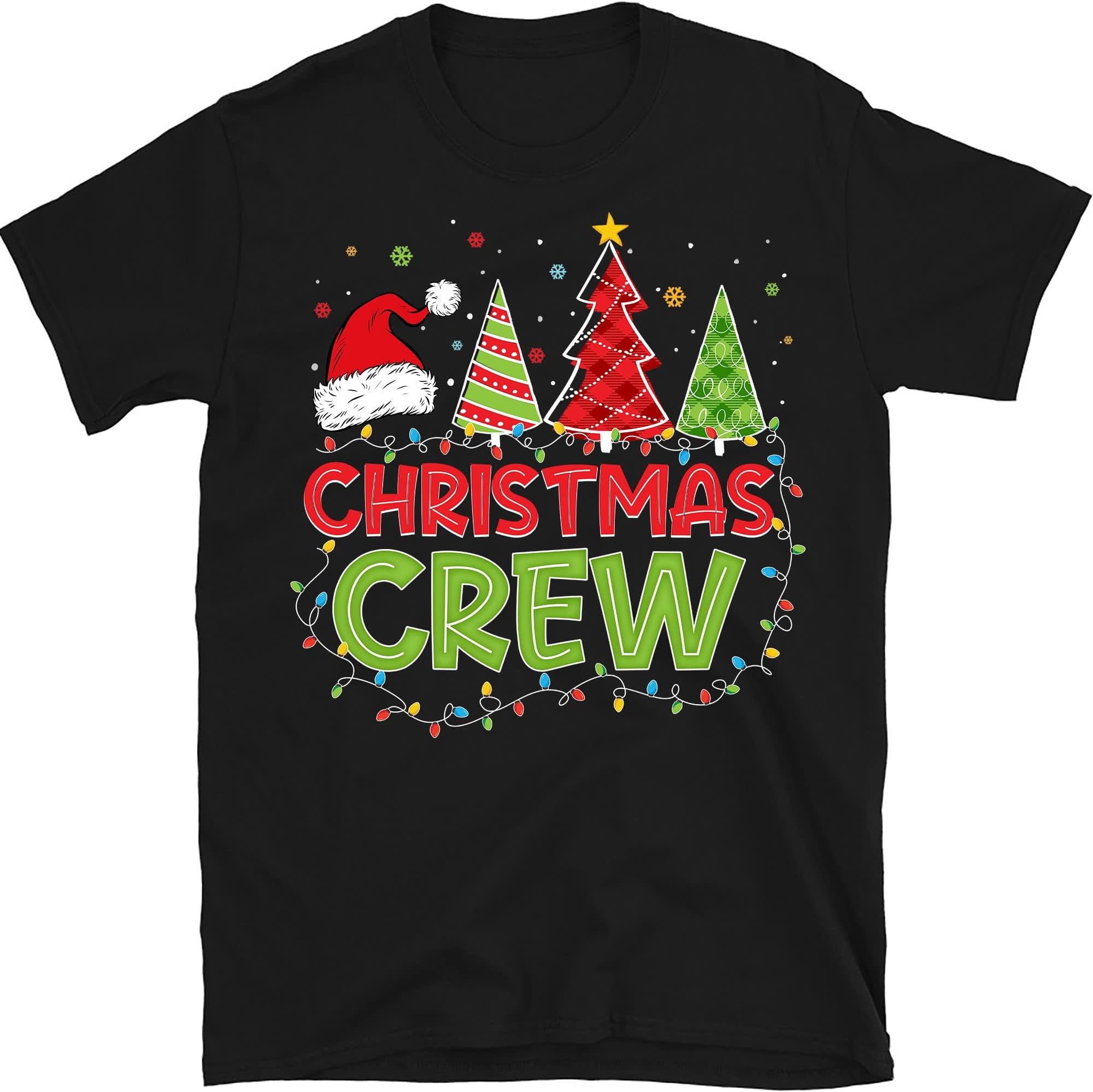 TEEDIYChristmas Crew Family Matching Shirts, Christmas Tee, Christmas Family Vacation Tees - Black XX-Large