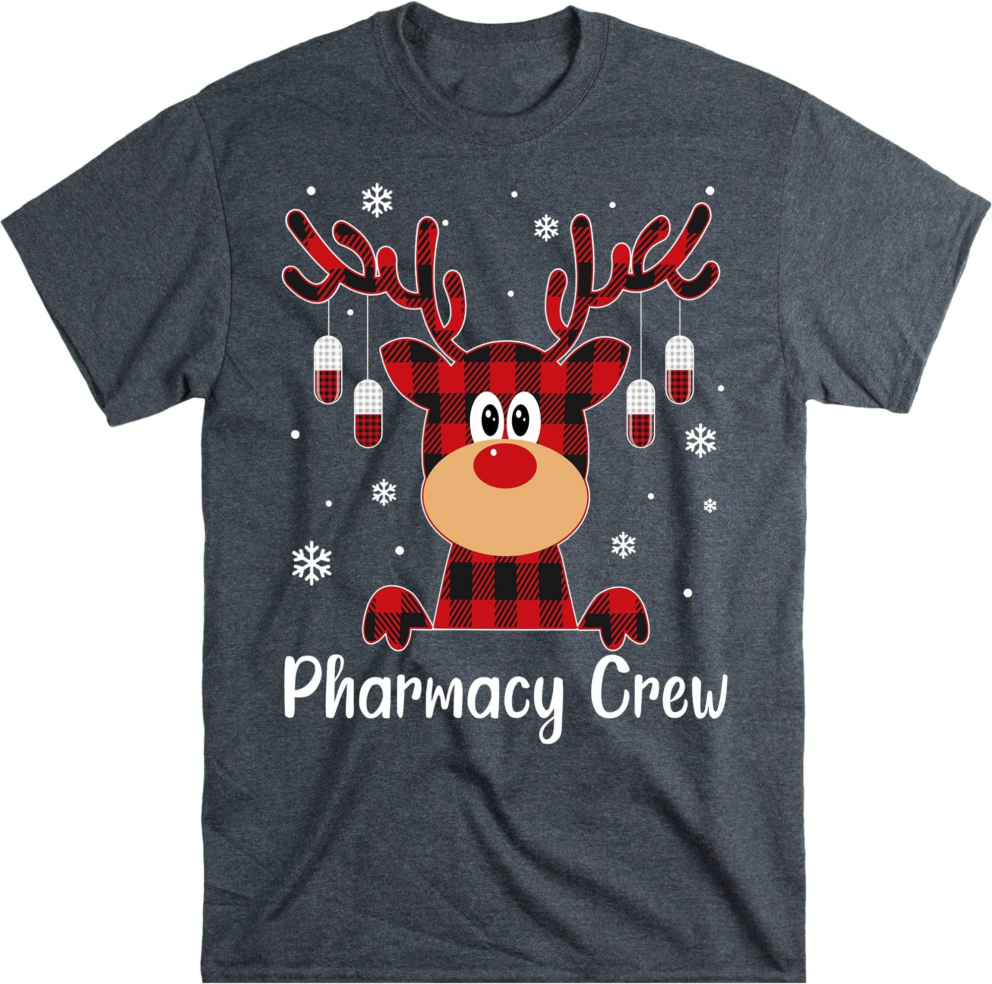 TEEDIYPharmacy Crew Shirt, Pharmacist Shirt, Pharmacy Technician Shirt, Christmas Shirt, Pharmacist Gift, Xmas Shirt - Dark Heather Small