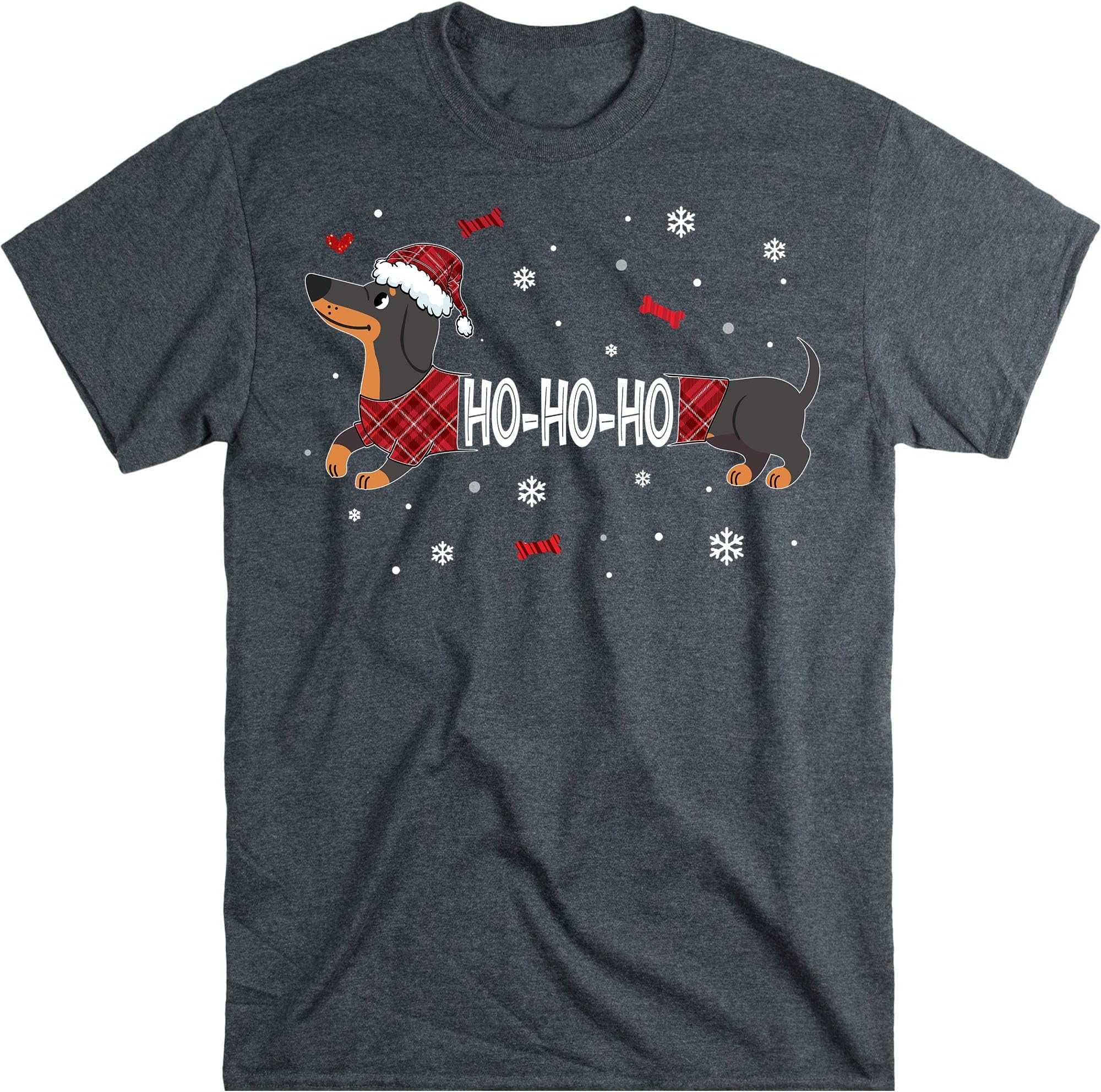 TEEDIYDachshund Christmas Shirt, Funny Cute Santa Reindeer Dachshund Shirt, Dachshund Lover Shirt, Dog Lover - Dark Heather XX-Large