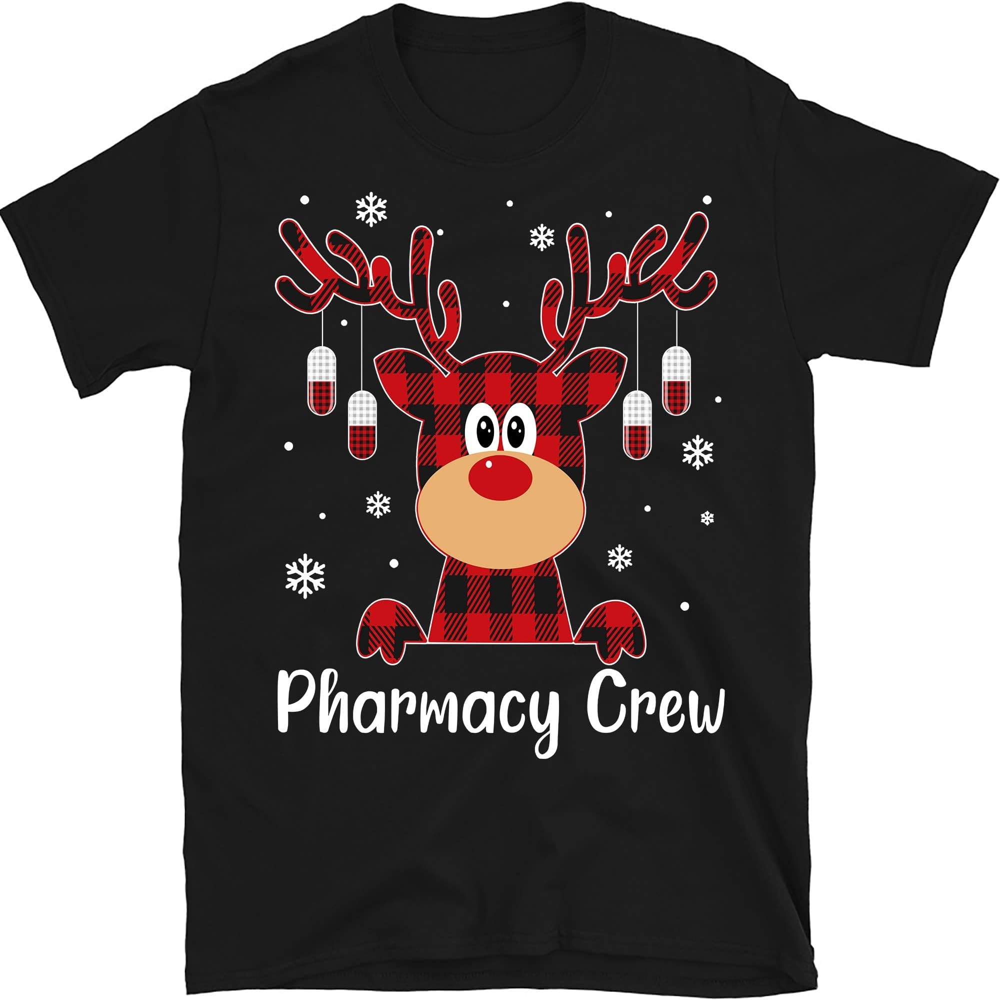 TEEDIYPharmacy Crew Shirt, Pharmacist Shirt, Pharmacy Technician Shirt, Christmas Shirt, Pharmacist Gift, Xmas Shirt - Black Large