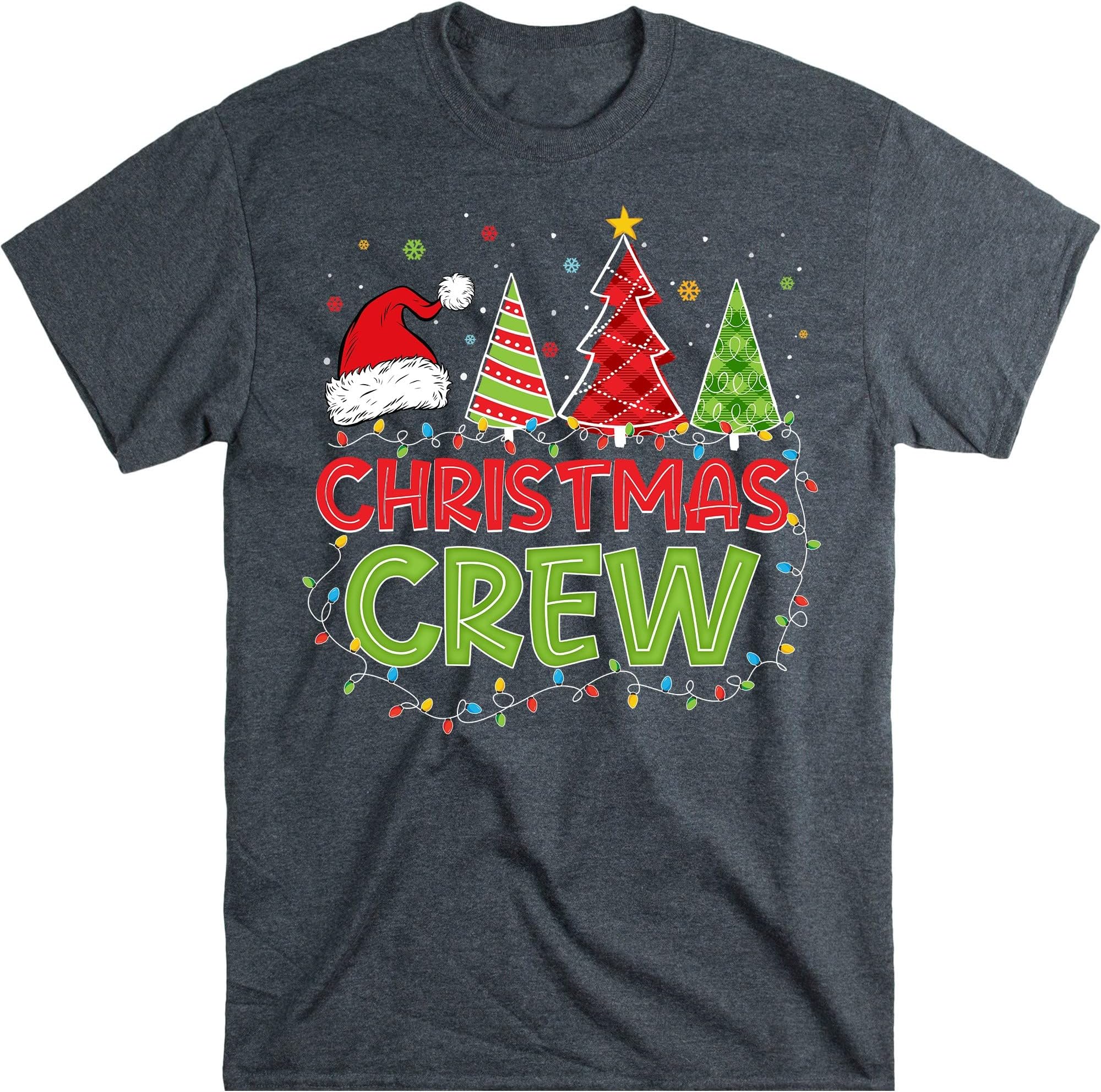 TEEDIYChristmas Crew Family Matching Shirts, Christmas Tee, Christmas Family Vacation Tees - Dark Heather X-Large